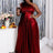 Gold Party Dress Long For Holiday One Shoulder Maxi Shiny Pleated Wine / S