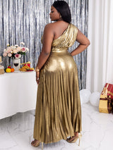 gold plus size party dress