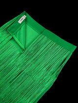 Green Blue Black Ladies Fringe Bodycon Pencil Skirts