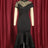 Lace Patchwork Sheer Sleeves Black Mermaid Long Dress Black / S