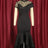 Lace Patchwork Sheer Sleeves Black Mermaid Long Dress Black / S