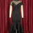Lace Patchwork Sheer Sleeves Black Mermaid Long Dress Black / S