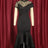 Lace Patchwork Sheer Sleeves Black Mermaid Long Dress Black / S