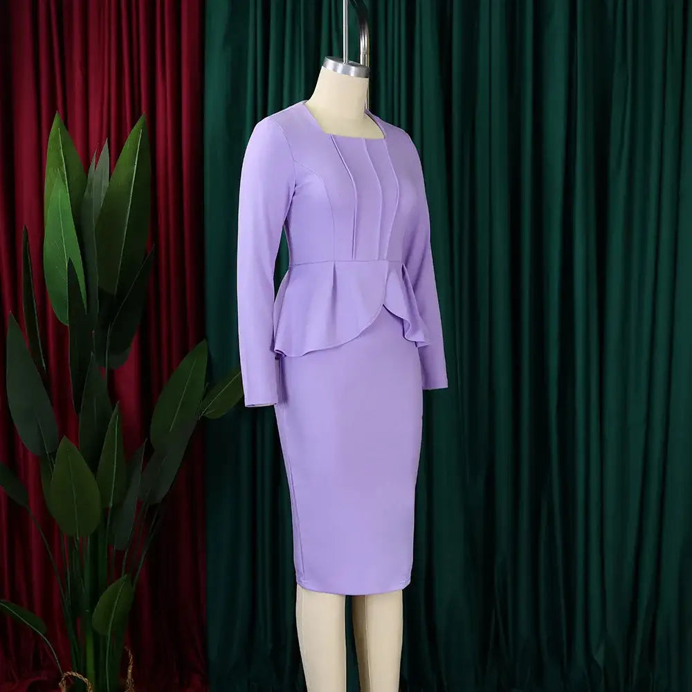 Ladies Dresses for Church Women Elegant Modest Square Collar