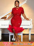 red party wear sequin dresses