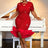 red party wear sequin dresses