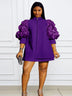 Plus Size Mini Dresses Loose Casual Ladies Purple / S