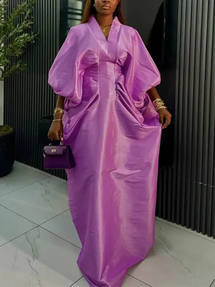 Shiny Bubu Dresses African Women Traditional Africa Clothing Long Loose