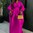 Shiny Bubu Dresses African Women Traditional Africa Clothing Long Loose Rose / One Size