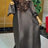 Shiny Bubu Dresses V Neck Patchwork Sequined African Kaftan Dress Black / One Size