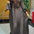 Shiny Bubu Dresses V Neck Patchwork Sequined African Kaftan Dress Black / One Size