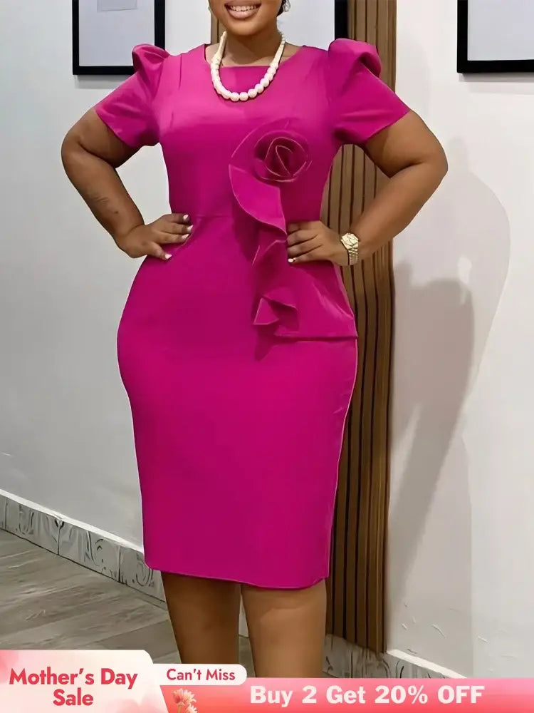 Summer Wedding Guest Dress 2025 Elegant Fitted Short Sleeve