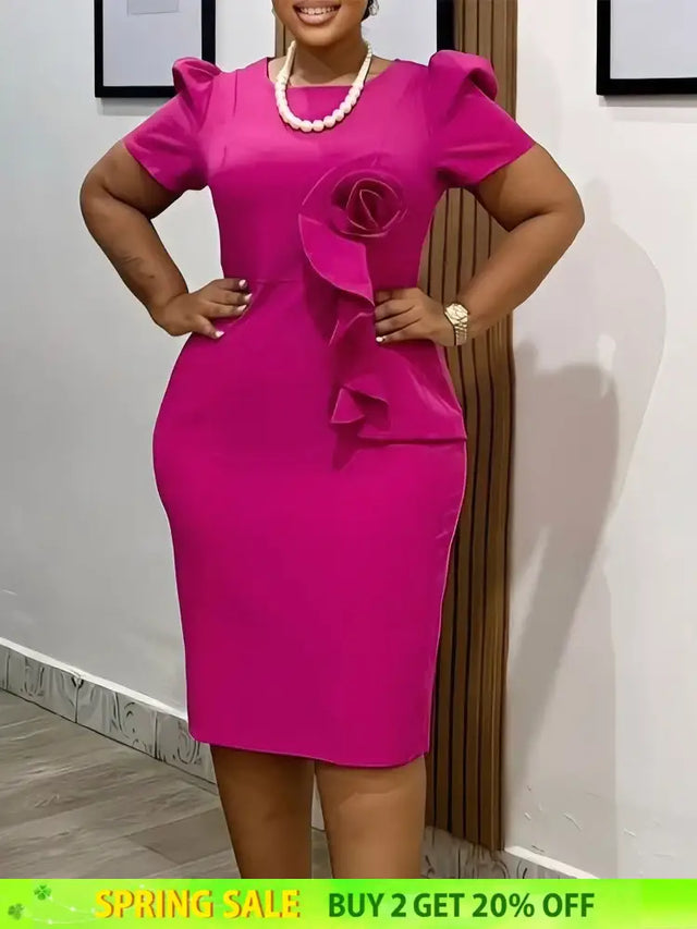 Summer Wedding Guest Dress 2025 Elegant Fitted Short Sleeve