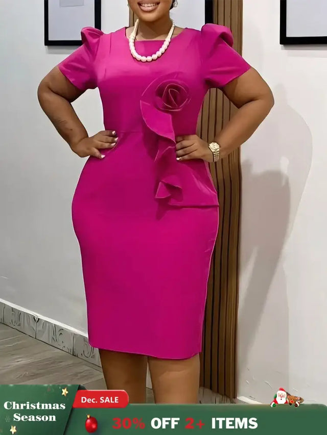 Summer Wedding Guest Dress 2025 Elegant Fitted Short Sleeve