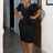 Summer Wedding Guest Dress 2025 Elegant Fitted Short Sleeve Black / S
