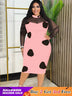 Tulle Long Sleeve Dot Bodycon Dresses Office Outfits for Ladies Pink / S
