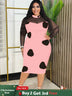 Tulle Long Sleeve Dot Bodycon Dresses Office Outfits for Ladies Pink / S