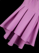 V Neck Sleeveless A Line Mini Dress with 3D Flower Elegant High Low Hem Party