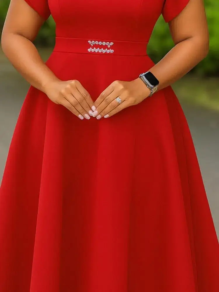 Women A Line Party Dresses Short Ruffles Sleeves Wedding Guest Birthday Occasion