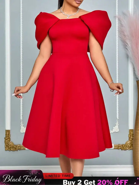 Women A Line Pleted Party Dress Elegant Short Sleeves Off Shoulder