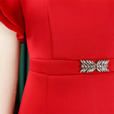 Women Bodycon Party Dress Ruffles Sleeves Hollow Out Party