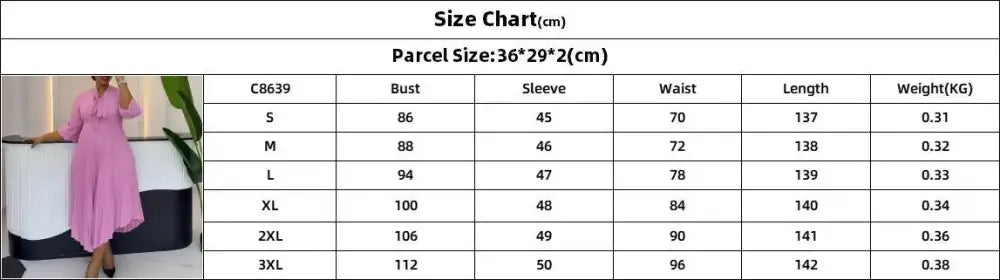 Women Elegant A Line Midi Pleated Dress with Bow Tie Neck 3/4 Sleeves Irregular
