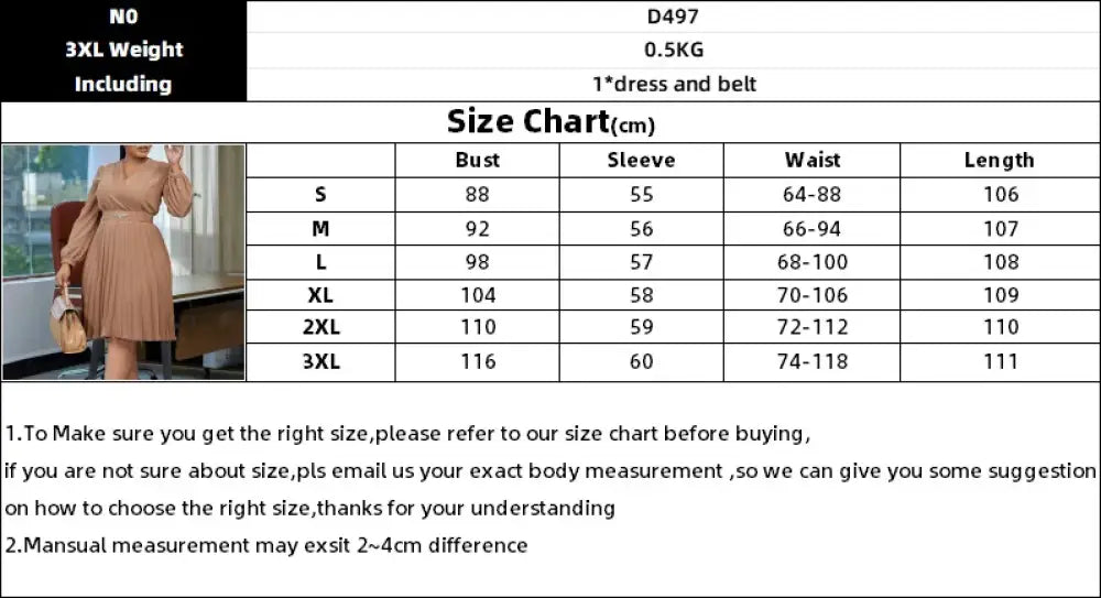 Women Elegant Pleated Dress V Neck Long Lantern Sleeve High Waist