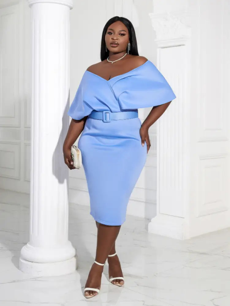 Women Off Shoulder V Neck Party Dress