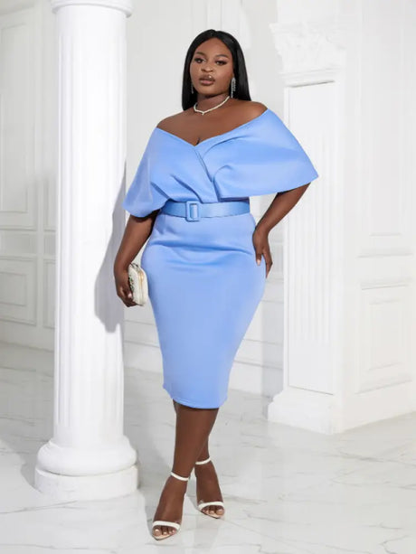 Women Off Shoulder V Neck Party Dress
