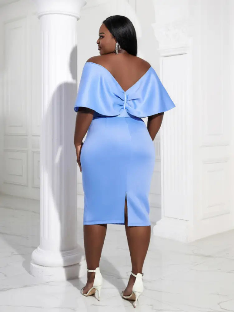 Women Off Shoulder V Neck Party Dress