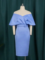 Women Off Shoulder V Neck Party Dress
