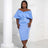Women Off Shoulder V Neck Party Dress Blue / L