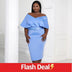 Women Off Shoulder V Neck Party Dress Blue / L