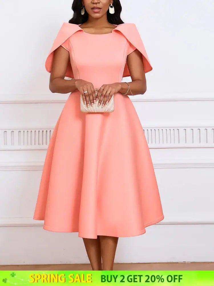 Women Party Dress A Line Cloak Sleeves Event Occasion Female Birthday Wedding Guest
