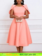 Women Party Dress A Line Cloak Sleeves Event Occasion Female Birthday Wedding Guest