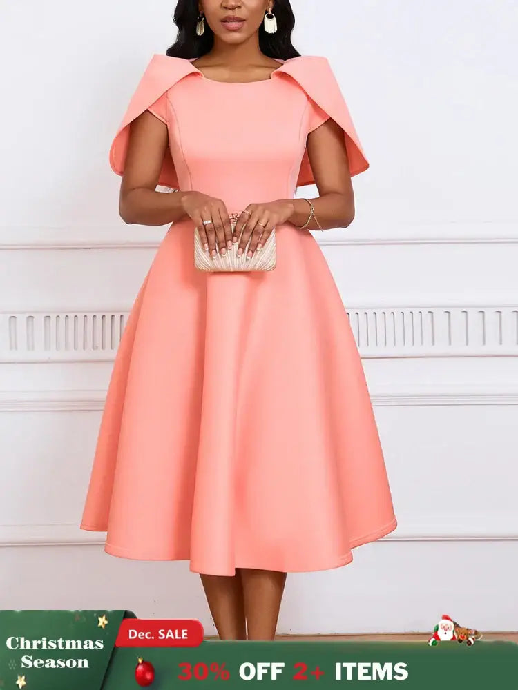 Women Party Dress A Line Cloak Sleeves Event Occasion Female Birthday Wedding Guest