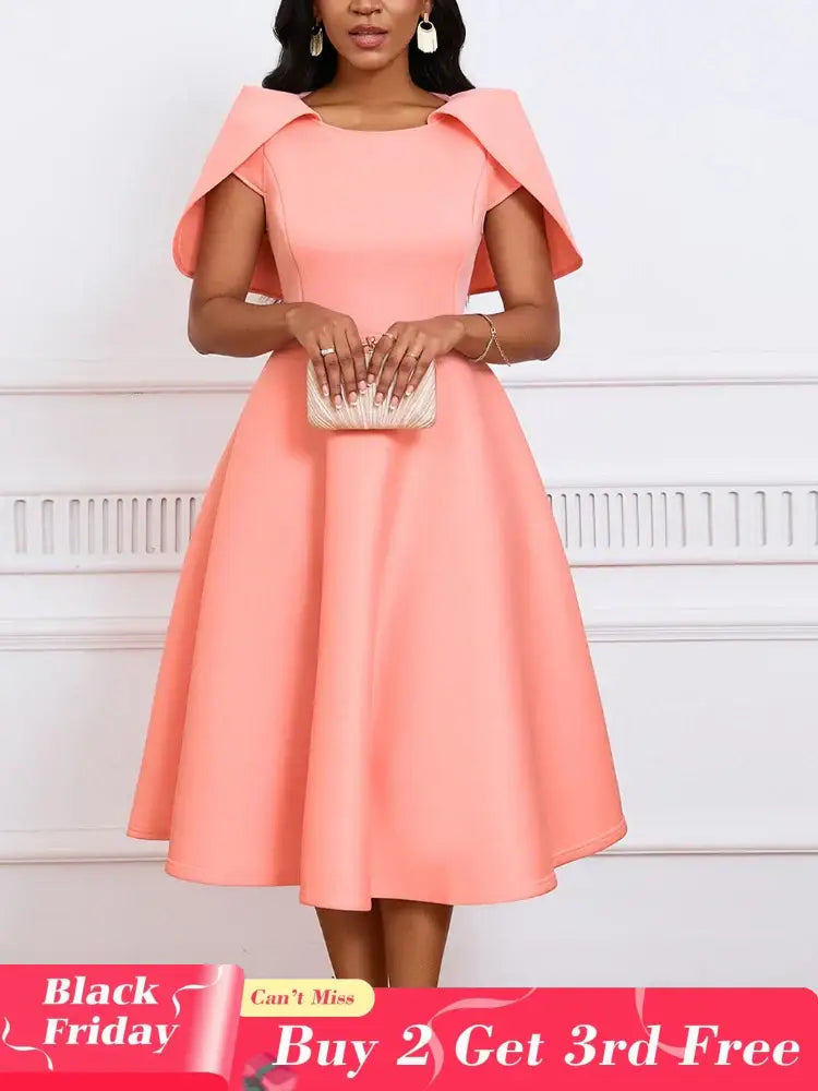 Women Party Dress A Line Cloak Sleeves Event Occasion Female Birthday Wedding Guest