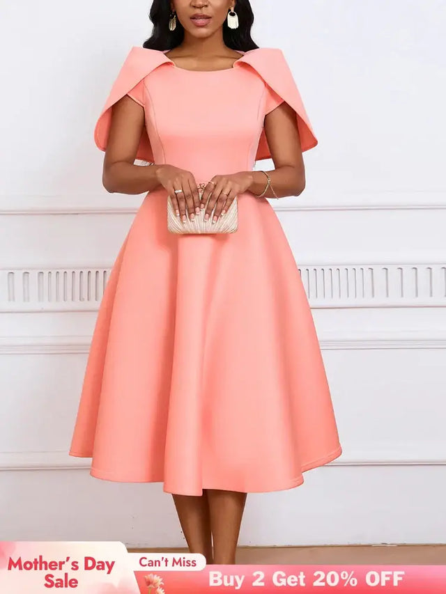 Women Party Dress A Line Cloak Sleeves Event Occasion Female Birthday Wedding Guest