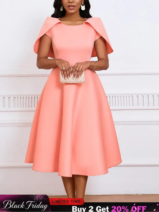 Women Party Dress A Line Cloak Sleeves Event Occasion Female Birthday Wedding Guest