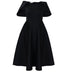 Women Party Dress A Line Cloak Sleeves Event Occasion Female Birthday Wedding Guest Black / S