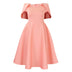 Women Party Dress A Line Cloak Sleeves Event Occasion Female Birthday Wedding Guest Pink / S