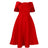 Women Party Dress A Line Cloak Sleeves Event Occasion Female Birthday Wedding Guest Red / S