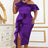 Women Purple Off Shoulder Ruffles Bodycon Dress Purple / S