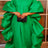 Women Shiny Bubu Dresses O Neck Ruffles Traditional Africa Kaftan Green / One Size