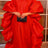Women Shiny Bubu Dresses O Neck Ruffles Traditional Africa Kaftan Red / One Size