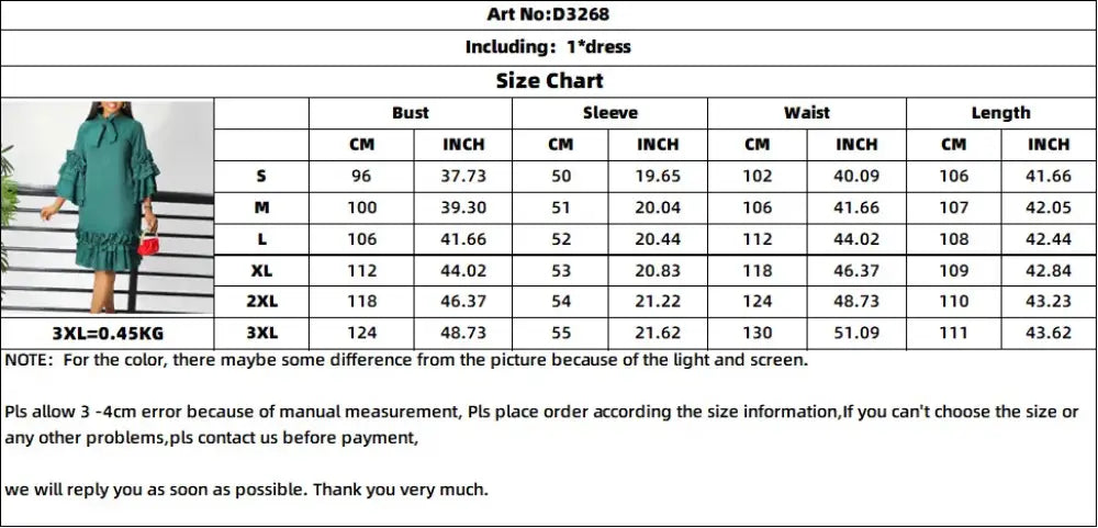 Women Shirt Dress Loose 4 3 Sleeves Pleated Ruffles Bow Collar