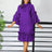 Women Shirt Dress Loose 4 3 Sleeves Pleated Ruffles Bow Collar Purple / S