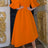 Women Stylish Party Dress A Line High Waist Ruffles Celebrate Orange / S