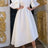 Women Stylish Party Dress A Line High Waist Ruffles Celebrate White / S
