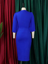 Women Two Pieces Set V Neck Button Up Lantern Sleeves High Waist Skirt Zipper Up Ruffles